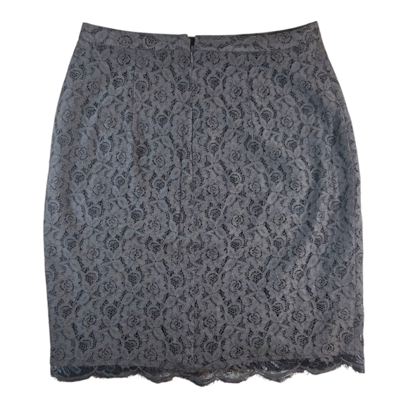 Jacob Gray Pencil Knee-Length Lace Skirt Size 8 - Picture 3 of 5